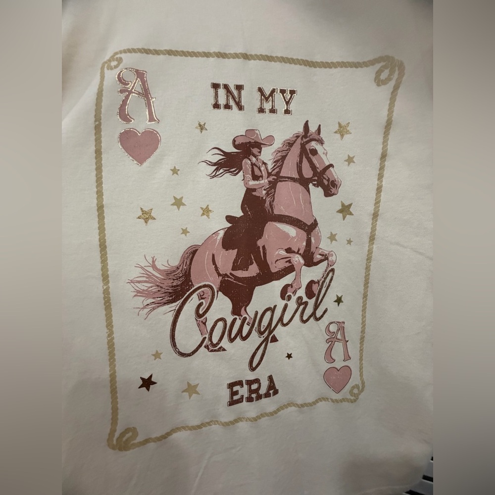 Gianni Bini NWT Women’s Cowgirl Tee - Cream and Pink Size L